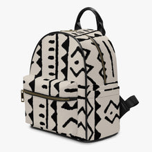 Cargar imagen en el visor de la galería, Designer Black and White Tribal Art PU Backpack