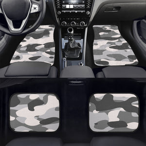 Gray Camouflage Car Floor Mats - 4Pcs