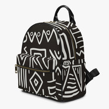 Laden Sie das Bild in den Galerie-Viewer, Designer Black and White Tribal Art  PU Backpack