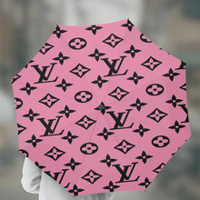 Load image into Gallery viewer, Designer Pink and Black.Automatic UV Protection Umbrella