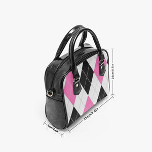 Designer Argyle Casual Leather Saddle Bag