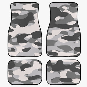 Gray Camouflage Car Floor Mats - 4Pcs