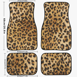 Leopard Animal Print Car Floor Mats - 4Pcs