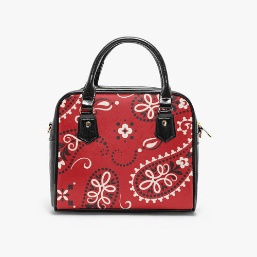 Designer Red Paisley Casual Leather Saddle Bag
