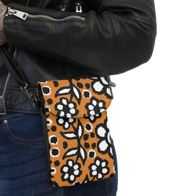 Tribal Art Flower Small Cell Phone Wallet