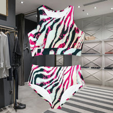 Load image into Gallery viewer, Simply Tribal Art Pink Take Over Zebra Sporty Bikini Set
