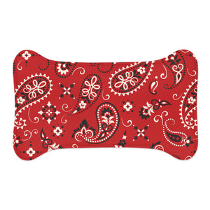 Designer Red Paisley Style Pet Feeding Mats