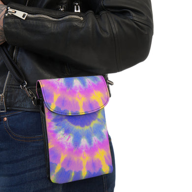 Tribal Art Tye Dyed  Small Cell Phone Wallet