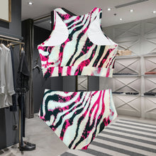 Cargar imagen en el visor de la galería, Simply Tribal Art Pink Take Over Zebra Sporty Bikini Set
