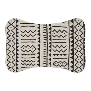 Designer Tribal Art Black and White Pet Feeding Mats