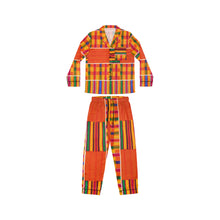 Carica l&#39;immagine nel visualizzatore di Gallery, Tribal Kente Style Print Women&#39;s Satin Pajamas