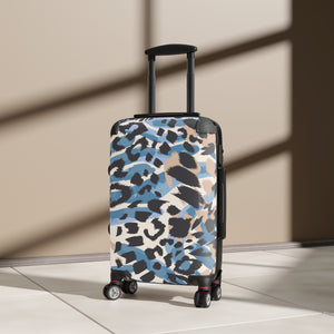 Tribal Art Designer Blue Animal Print Style Suitcase
