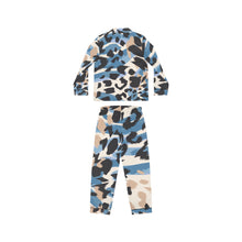 Cargar imagen en el visor de la galería, Blue Tribal Animal Print Women&#39;s Satin Pajamas