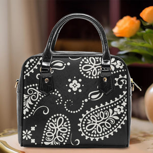 Designer Paisley.Casual Leather Saddle Bag