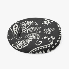 Cargar imagen en el visor de la galería, Black Paisley Round Pet Bed