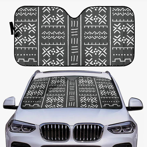 Black Tribal Designer. Car Windshield Sun Shade
