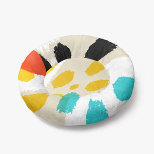 Multi Color Animal Print Round Pet Bed