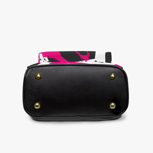 Designer Pink, Black & White Tribal Art  PU Backpack