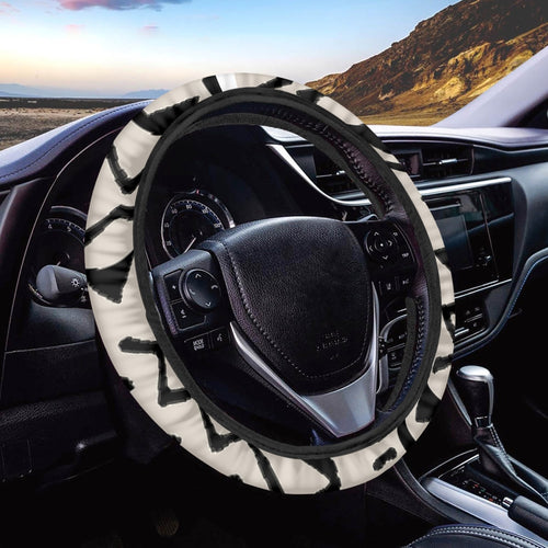 Black & White Tribal Art Steering Wheel Cover