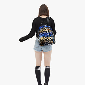 Designer Blue Animal Print  PU Backpack