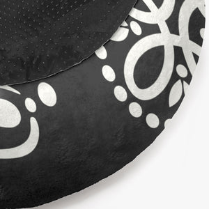 Black Paisley Round Pet Bed