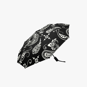 Designer Black Paisley Style Automatic UV Protection Umbrella