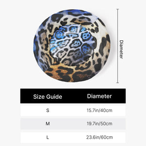 Blue Animal Print Round Size Pet Bed