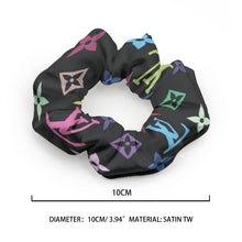 Cargar imagen en el visor de la galería, Designer Black Multi Color Summer Scrunchie