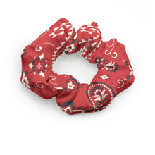 Load image into Gallery viewer, Designer Red Paisley Summer Scrunchie