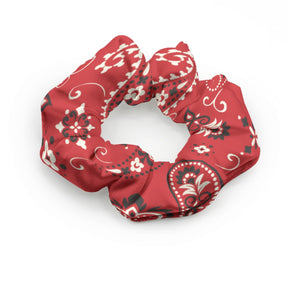 Designer Red Paisley Summer Scrunchie