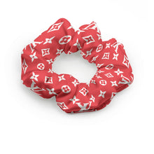 Cargar imagen en el visor de la galería, Designer Red and White Summer Scrunchie