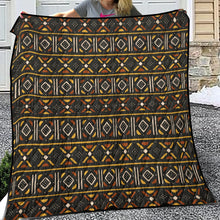 Cargar imagen en el visor de la galería, Designer African Mudcloth Style Lightweight &amp; Breathable Quilt With Edge-wrapping Strips