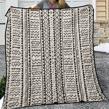 Load image into Gallery viewer, Designer Tribal Black and White Lightweight &amp; Breathable Quilt With Edge-wrapping Strips