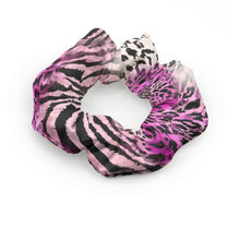 Load image into Gallery viewer, Designer Purple Animal Print Summer Scrunchie