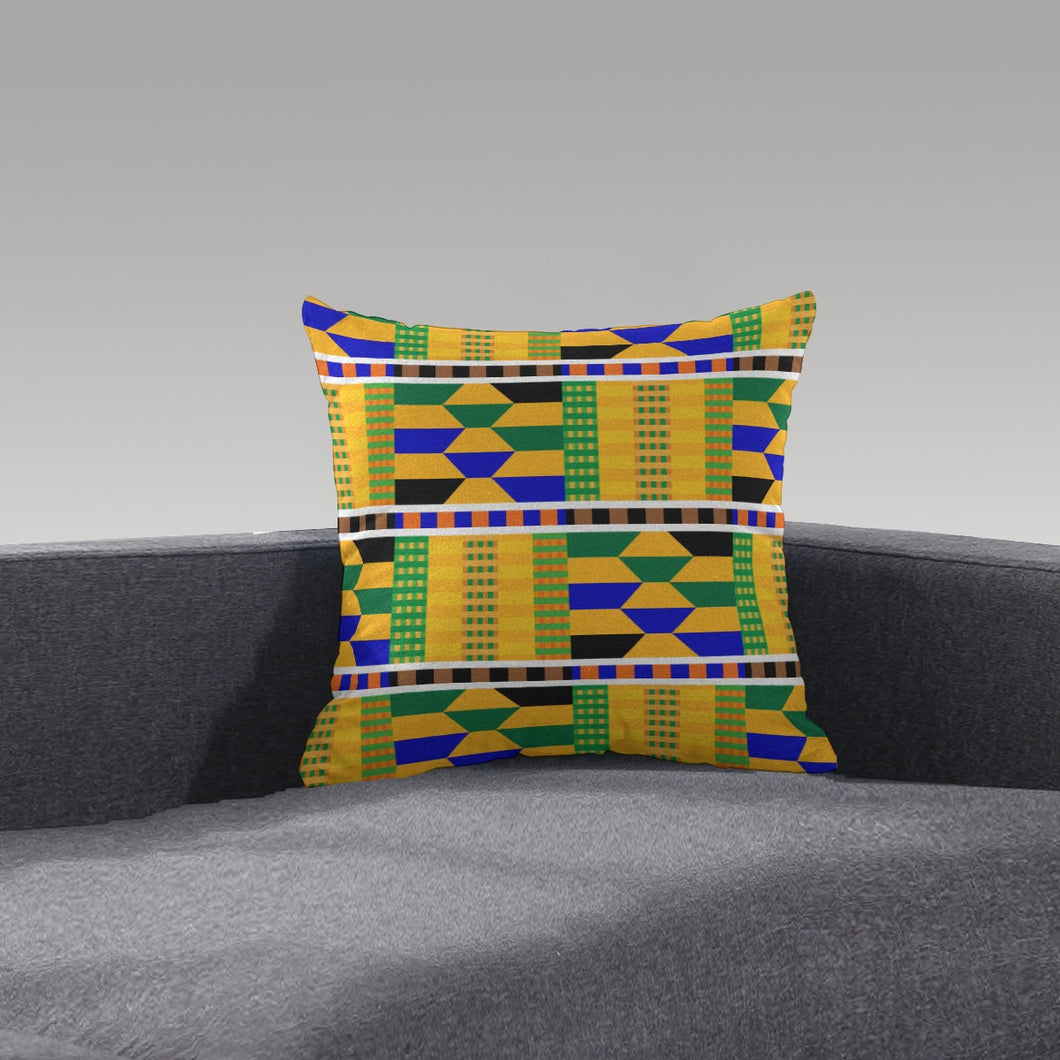 Designer African Kente Style Short Plush Pillow