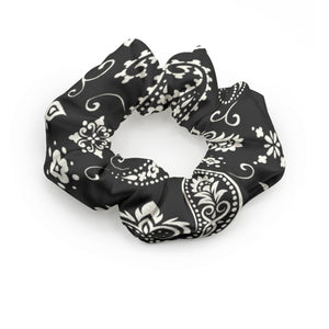 Designer Black Paisley Summer Scrunchie