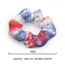 Load image into Gallery viewer, Designer Tye Dye Red, White and Blue Summer Scrunchie