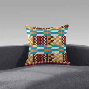 Designer African Kente Short Plush Pillow