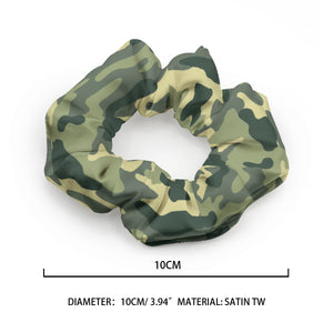 Designer Green Camouflage Summer Scrunchie