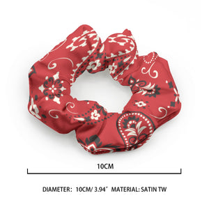 Designer Red Paisley Summer Scrunchie