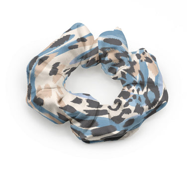 Designer Animal Print Style Blue Summer Scrunchie