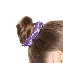 Load image into Gallery viewer, Designer Purple and White Summer Scrunchie