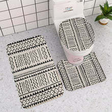 Load image into Gallery viewer, Designer Tribal Black and White Three-piece toilet