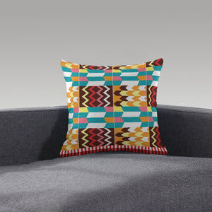 Designer African Kente Short Plush Pillow