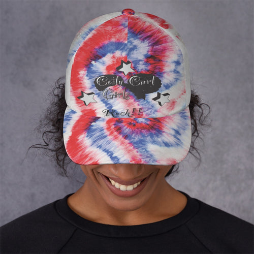Coily Curl Girls Rock Tye Dyed Peaked Cap