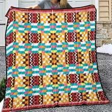 Cargar imagen en el visor de la galería, Designer African Kente Style Lightweight &amp; Breathable Quilt With Edge-wrapping Strips