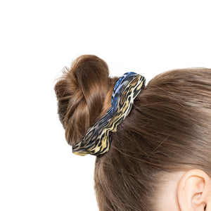 Designer Blue Animal Print Style Summer Scrunchie