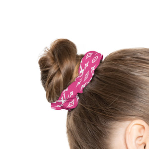 Designer Pink and White Summer Scrunchie