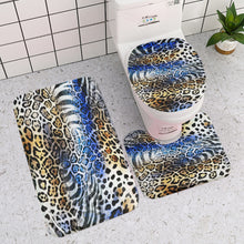 Laden Sie das Bild in den Galerie-Viewer, Designer Blue Animal Print Three-piece toilet