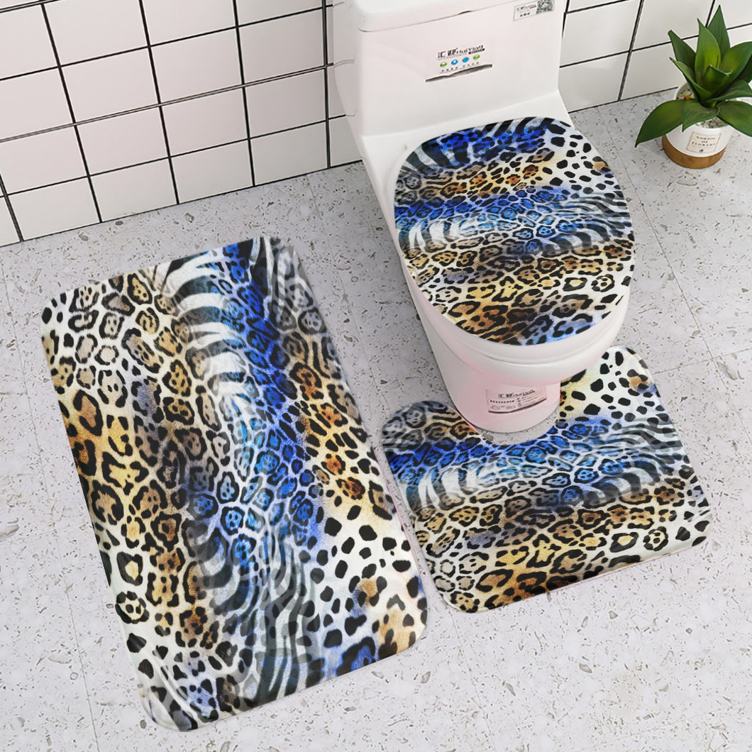 Designer Blue Animal Print Three-piece toilet